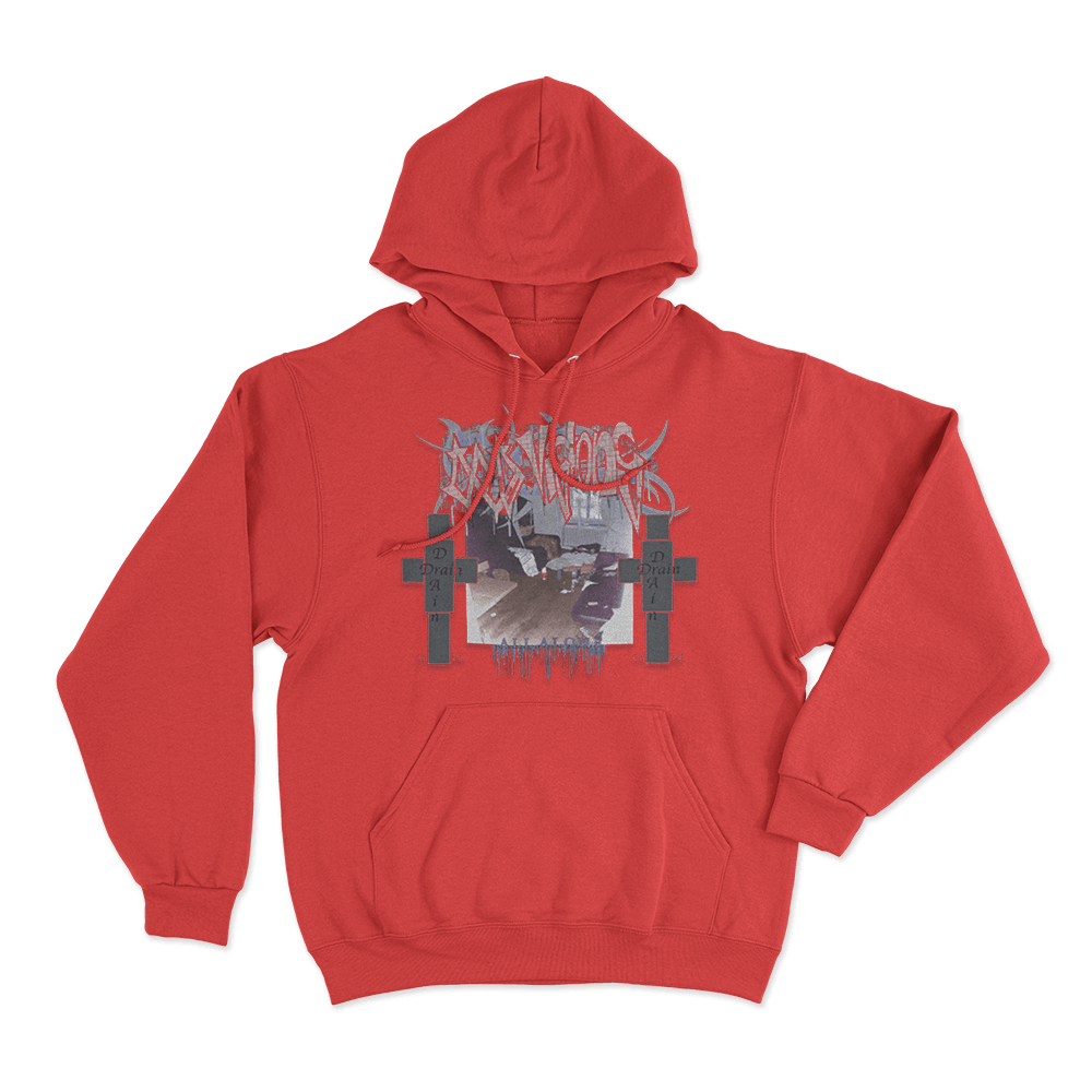 Cold Visions All Alone Unisex Hoodie Red Cold Visions All Alone Unisex Hoodie Red
