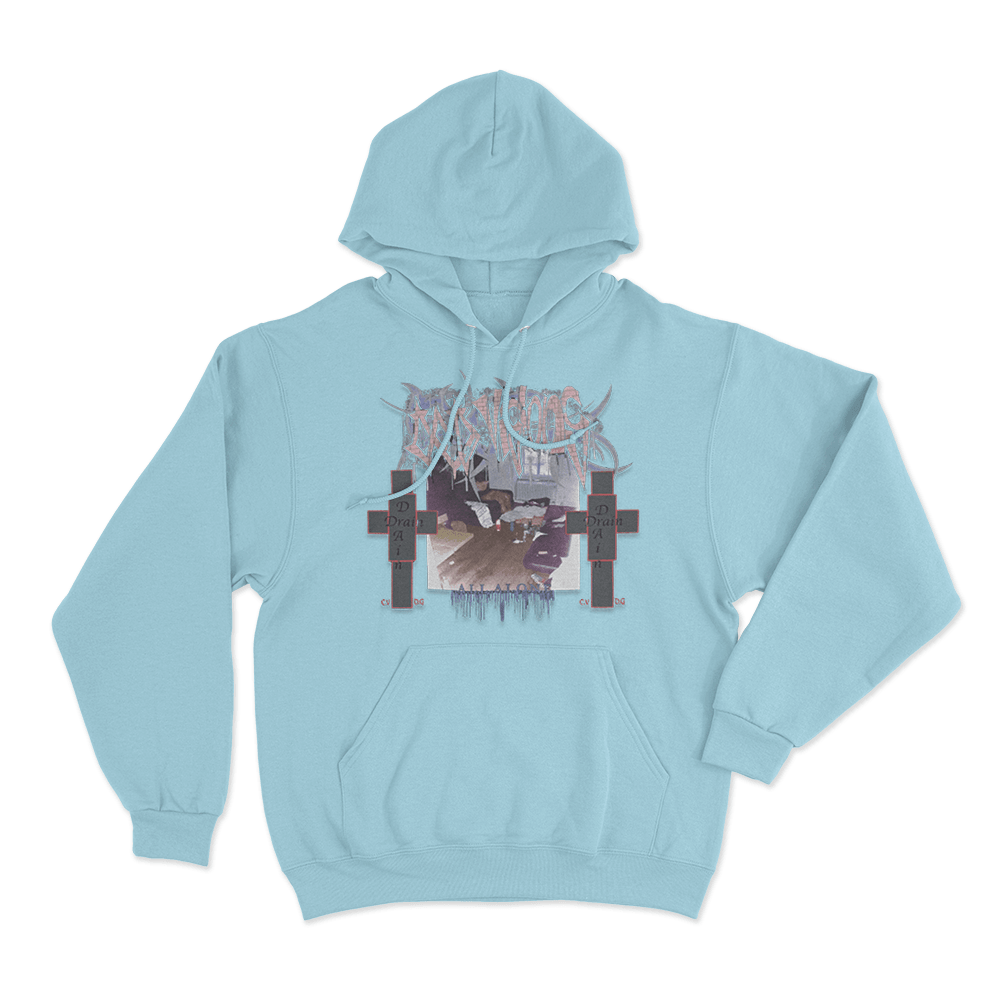 Cold Visions All Alone Unisex Hoodie Sky Blue Cold Visions All Alone Unisex Hoodie Sky Blue